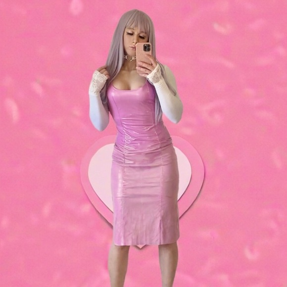 Light pink Mermaid Genuine leather Danier skirt Size 8 Medium - Picture 1 of 4